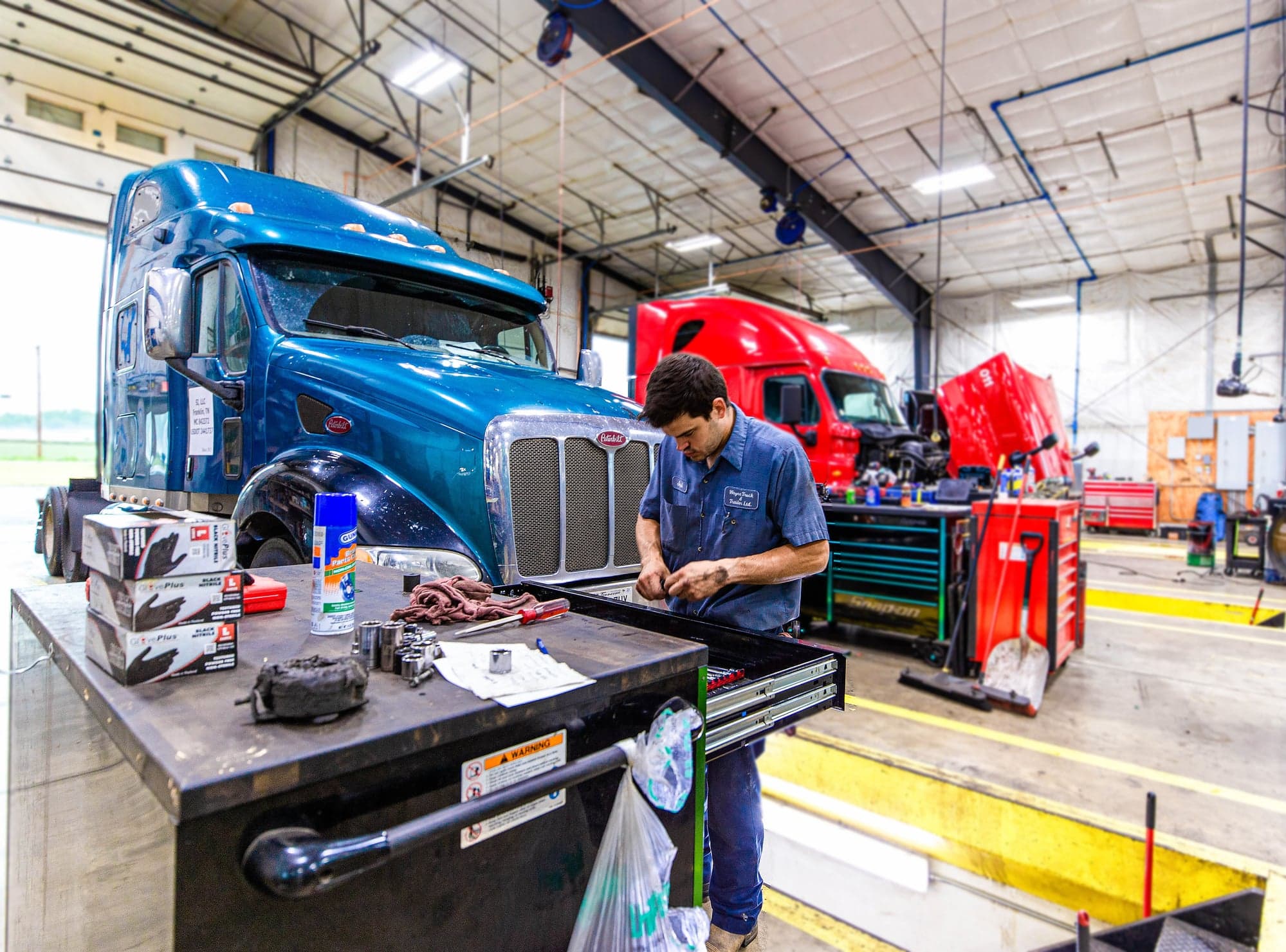 Completed engine installation in truck